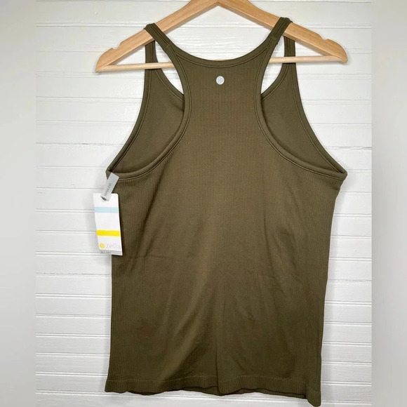 Zella Women's Seamless Racerback Active Tank Top Olive Night Size XL - Picture 2 of 11